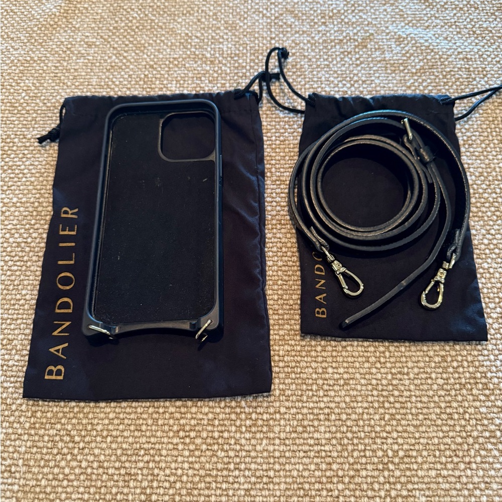 Bandolier Black Phone Case with Strap